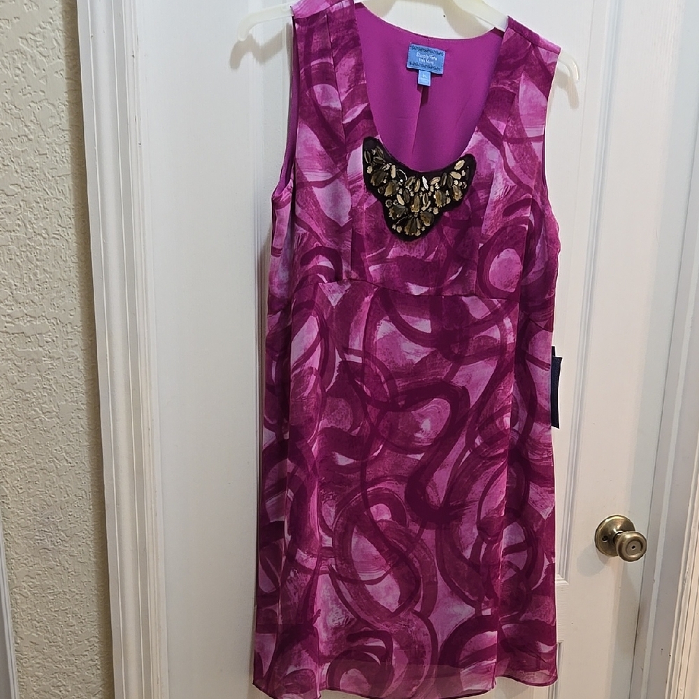Pink Patterned Sleeveless Dress